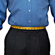 Measuring waist where pants are normally worn