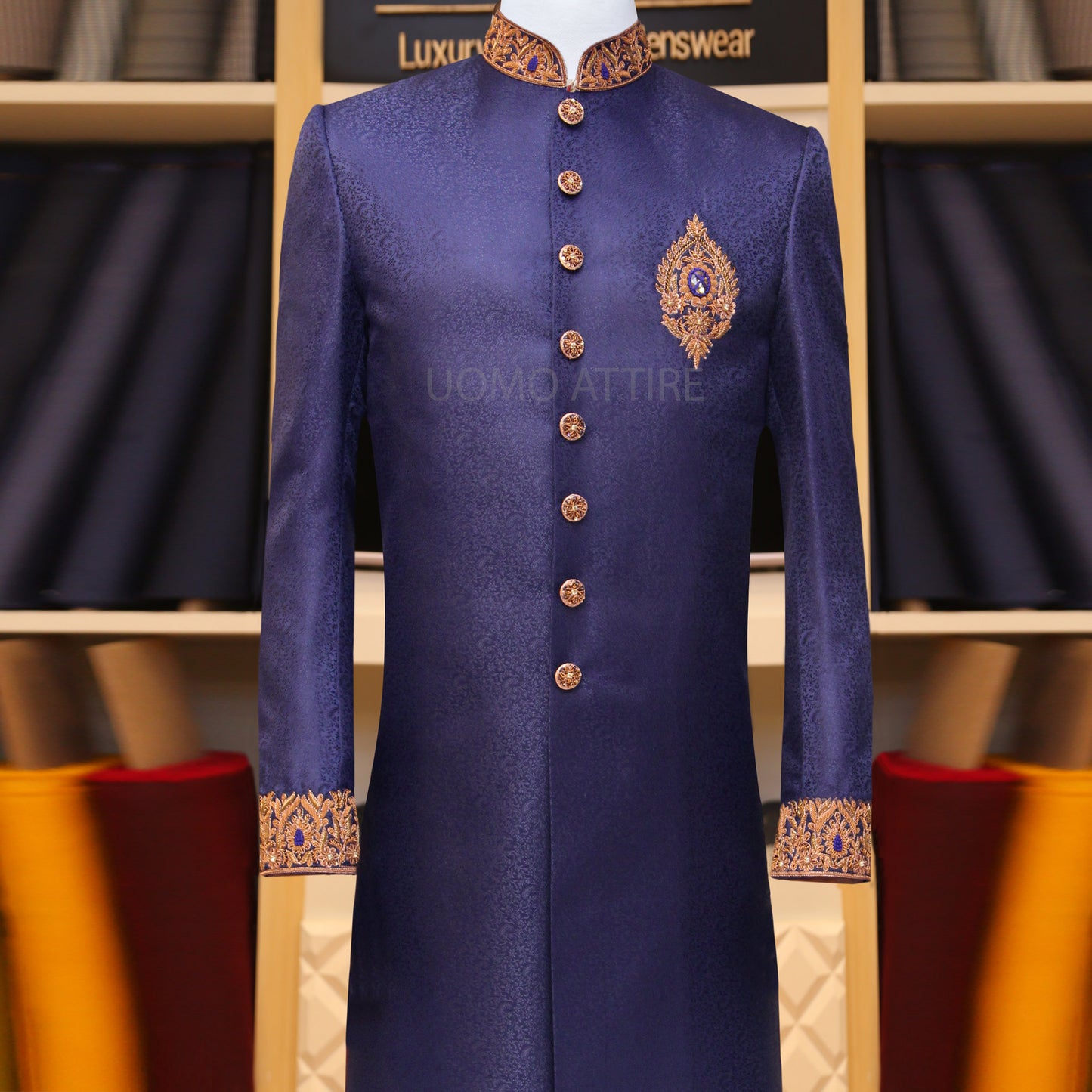 
                  
                    Designer sherwani with traditional effect
                  
                