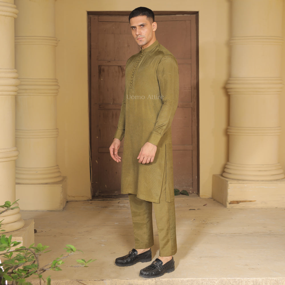 Luxurious Raw Silk Kurta and Pajama for Groom