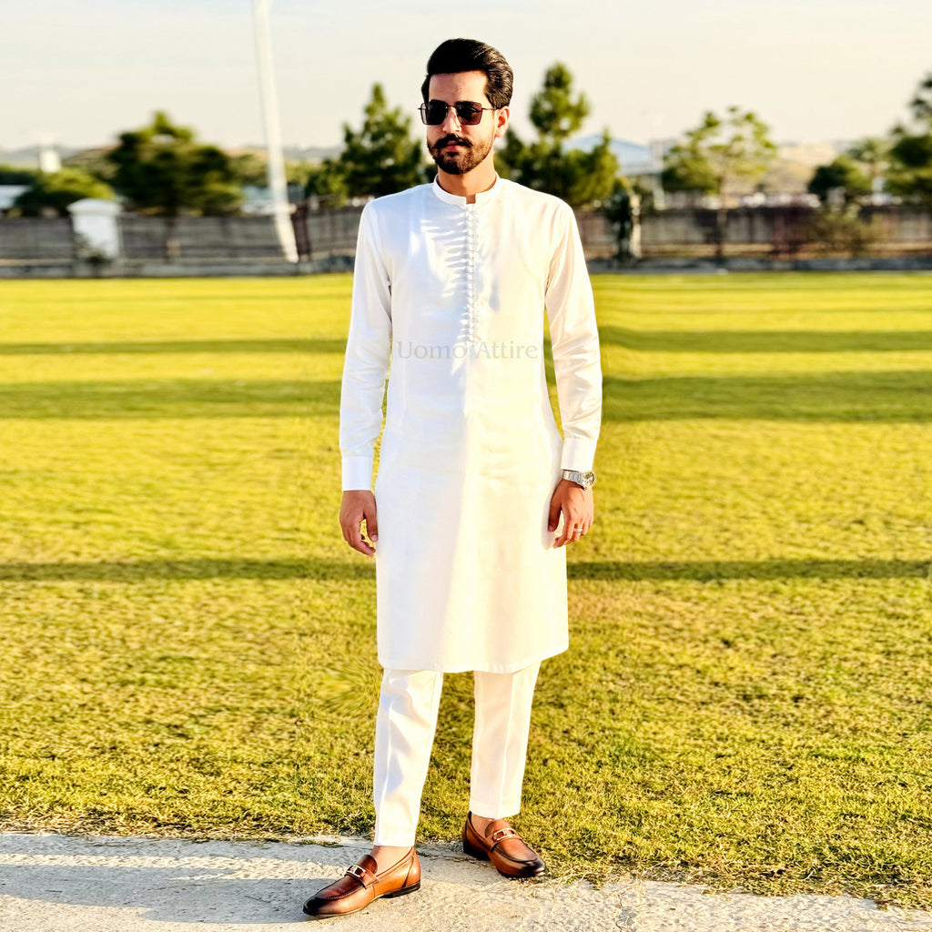 White kurta Pajama Design for men