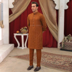 Imported Jamawar Rao Silk Fabric Embroidered Kurta Pajama Set