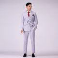 Luxurious Linen Double-Breasted Two Piece Suit For Men's