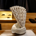 Exquisite Off-White Turban for Groom with Hand-Made Golden Embellishments