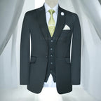 Charcoal Grey Peak Lapel Three-Piece Suit Perfectly Tailored for Grooms