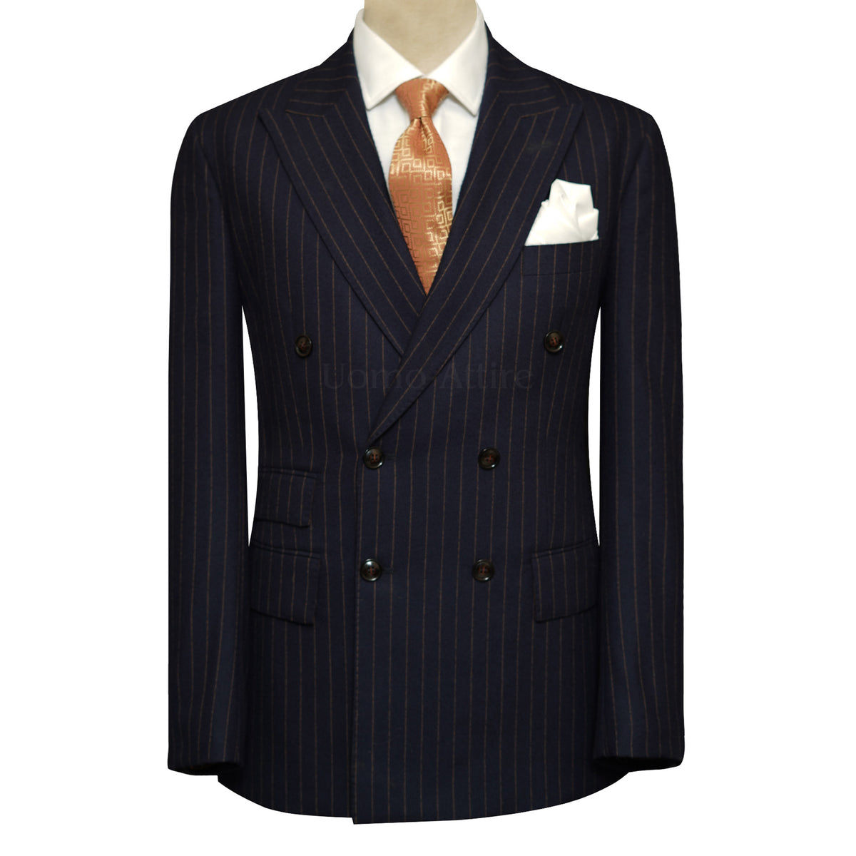 Elevate your look with our blue pinstripe 2 piece suit for men