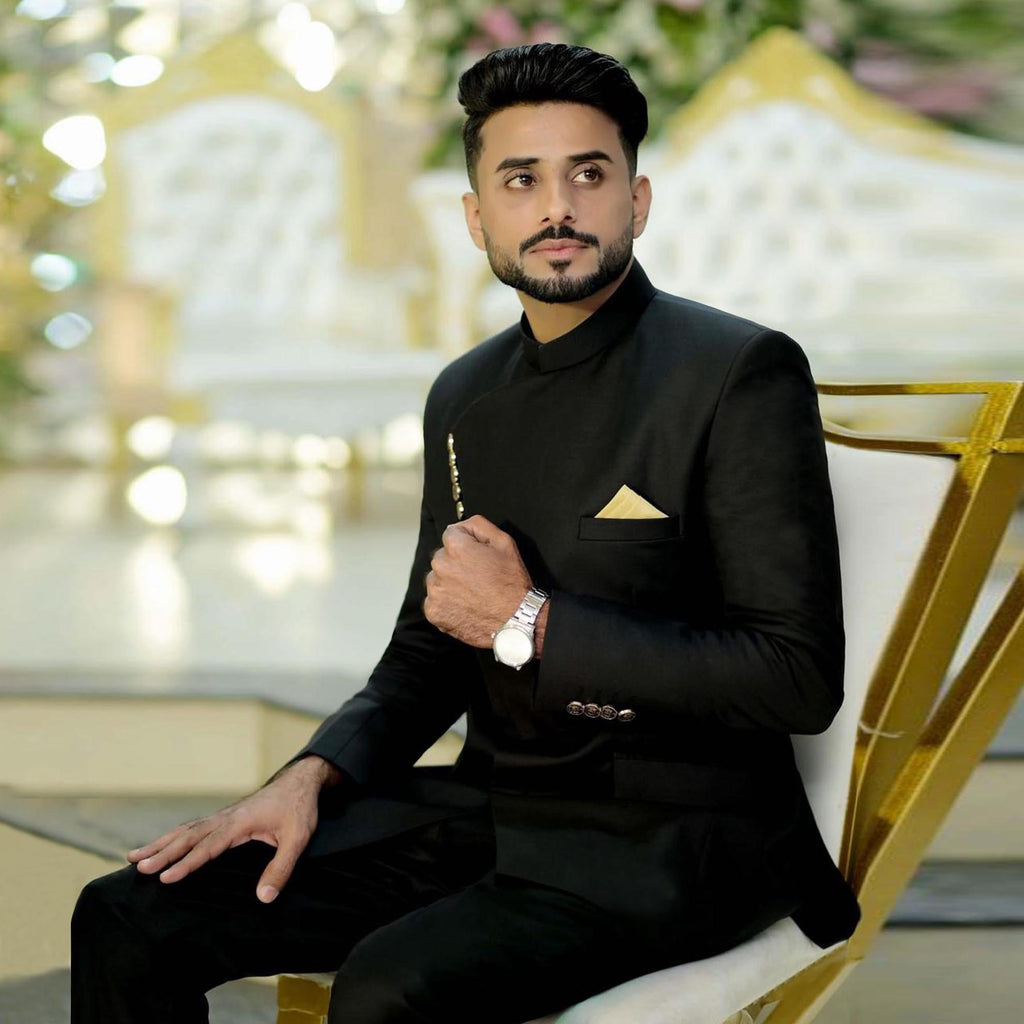 Bespoke Achkan-Style Two-Piece Formal Ensemble