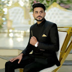 Bespoke Achkan-Style Two-Piece Formal Ensemble