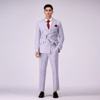 Luxurious Linen Double-Breasted Two Piece Suit For Men's