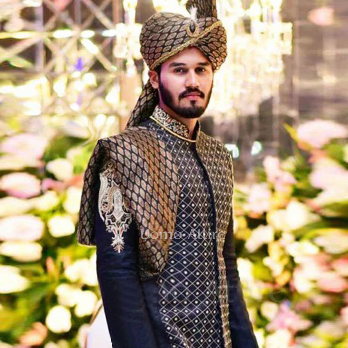 Luxurious Custom-Made Prince Two-Piece Suit for Groom with Embellishments