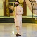 Regal Charm in Peach The Ultimate Prince Coat for Grand Occasions