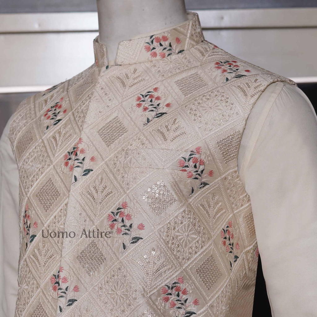 Luxurious Cream Waistcoat for Special Occasions