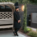 Premium Groom Sherwani with Black Jewelry Work