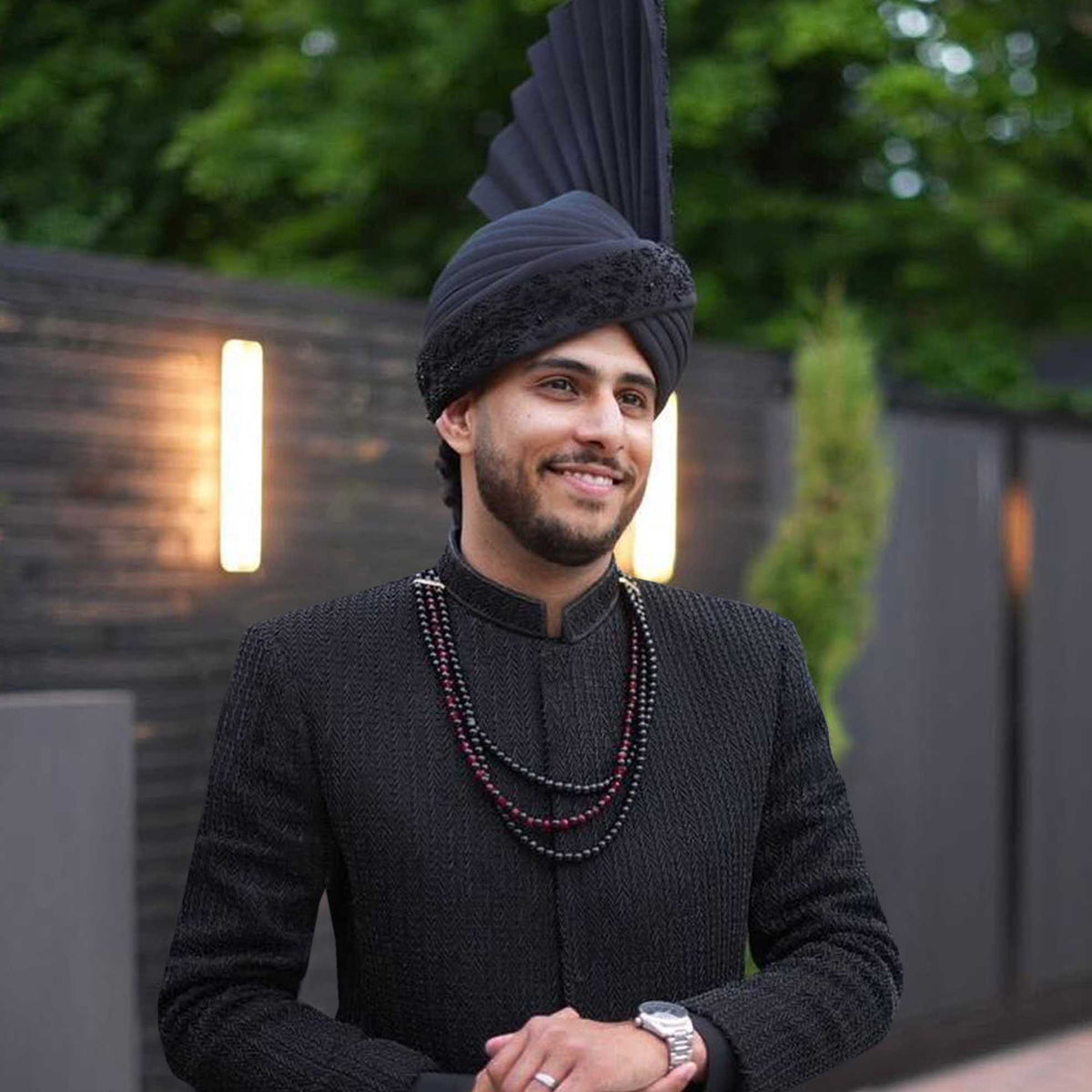 Premium Groom Sherwani with Black Jewelry Work