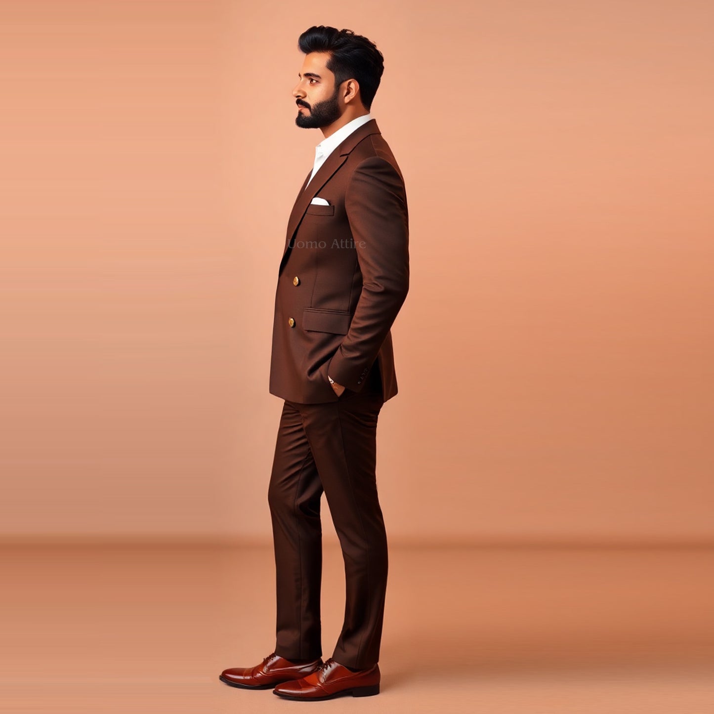 
                  
                    Chocolate Brown Double-Breasted Suit – Uomo Attire
                  
                