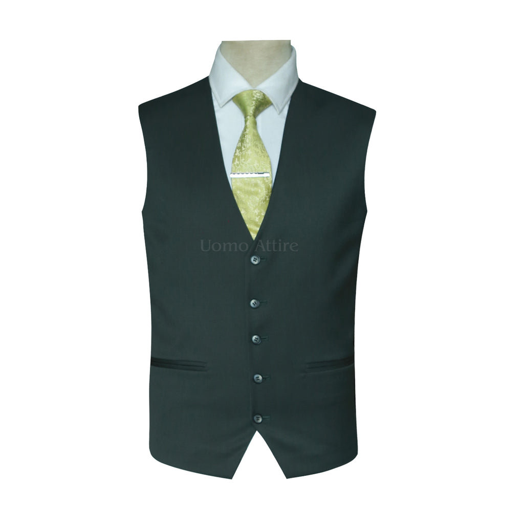 Charcoal Grey Peak Lapel Three-Piece Suit Perfectly Tailored for Grooms