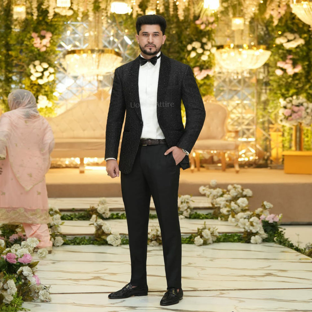 Dressed to Impress Make a Statement in Our Exquisite Jet Black Tuxedo