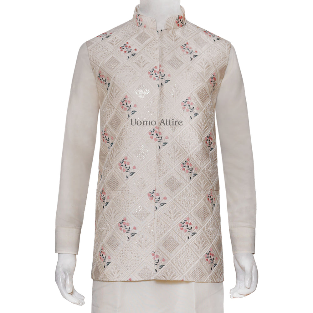 Luxurious Cream Waistcoat for Special Occasions