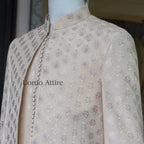 Elegent Embroidered Prince Coat for Groom with Kurta Pajama Set