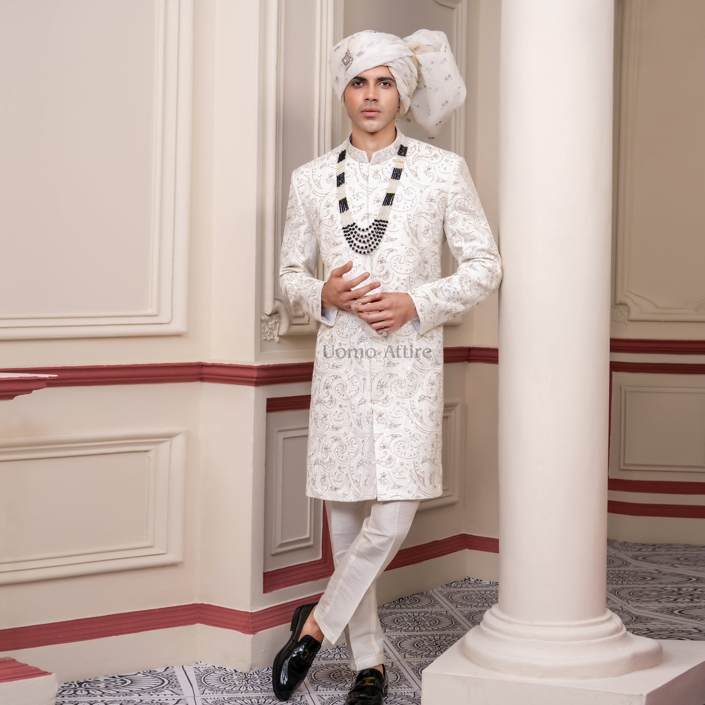 White Sherwani for Groom and wedding