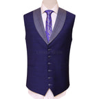 Single Breasted Vest for Windowpane Checkered Bespoke Gray 3 Piece Suit