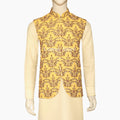 Yellow Waistcoat with Micro Jewelry Work for Mehndi