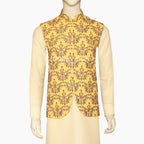 Yellow Waistcoat with Micro Jewelry Work for Mehndi