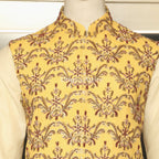 Yellow Waistcoat with Micro Jewelry Work for Mehndi | Mehndi Waistcoat