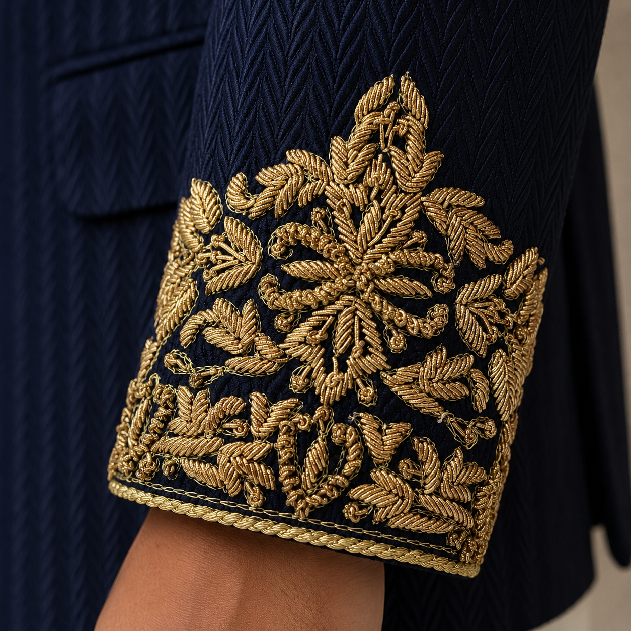 
                  
                    Midnight Blue Jodhpuri Jacket for Men in Hand Embellished
                  
                
