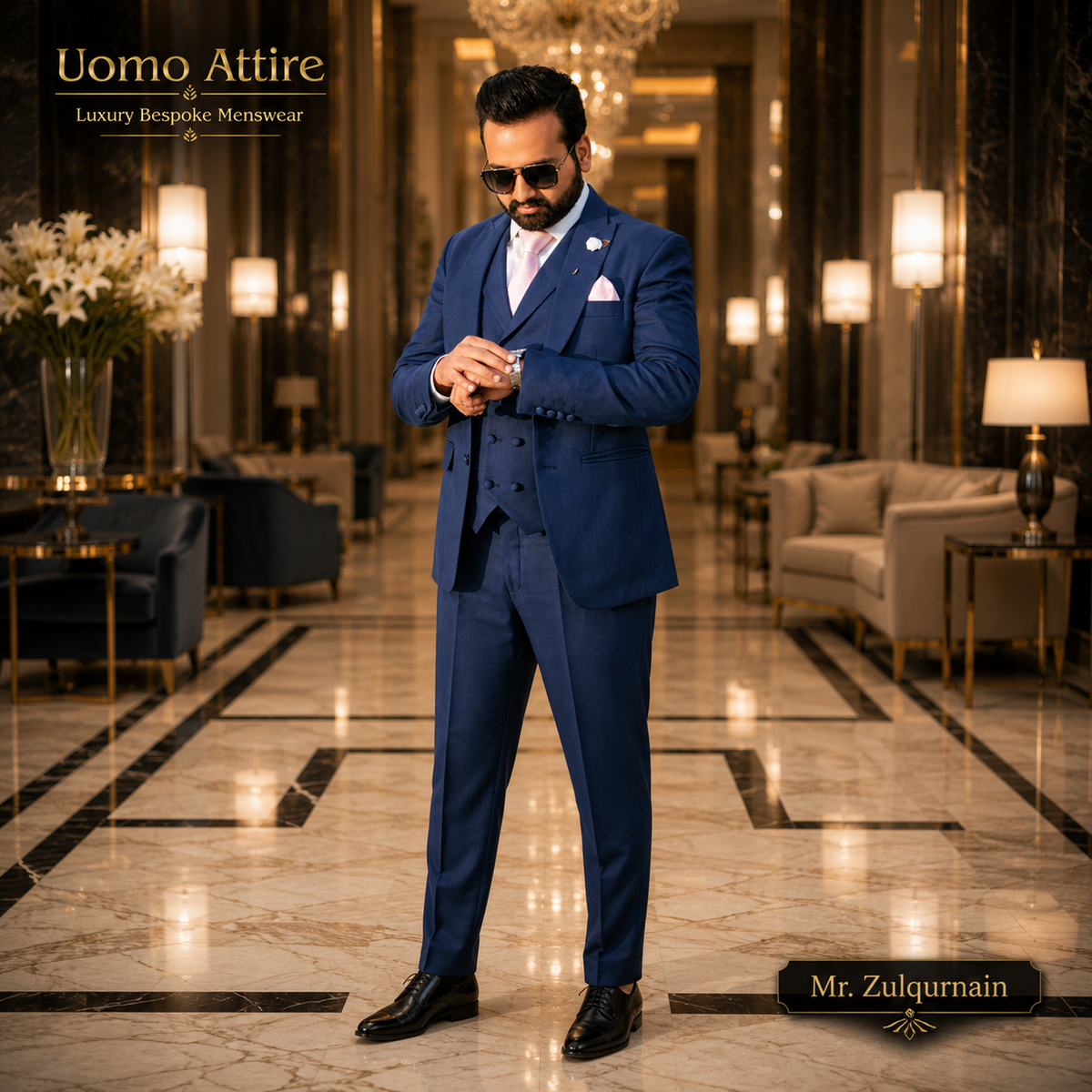 Indigo Blue Australian Kawano 130's Suit  Mr. Zulqarnain