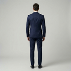 Men's Bespoke Navy Blue Tuxedo with Satin Lapel