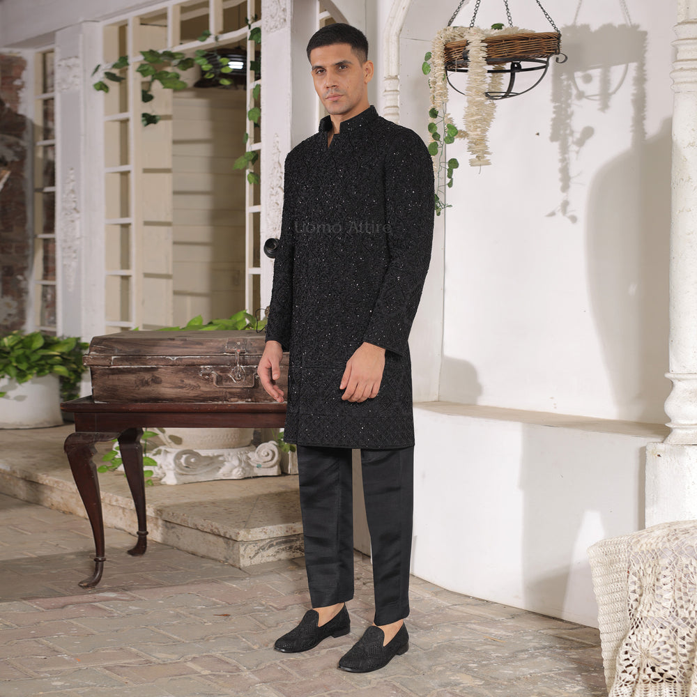 black-emblished-sherwani-forgroom