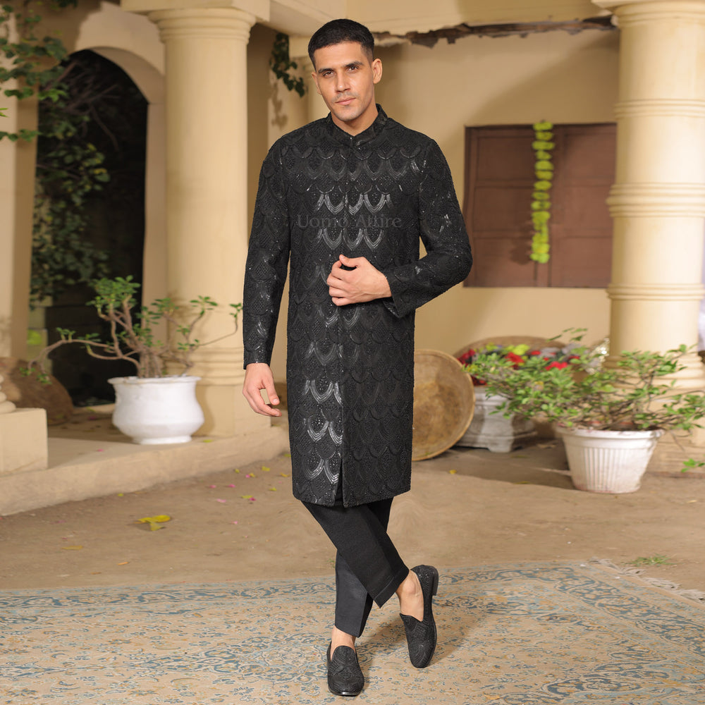 black-sherwani-with-embishment