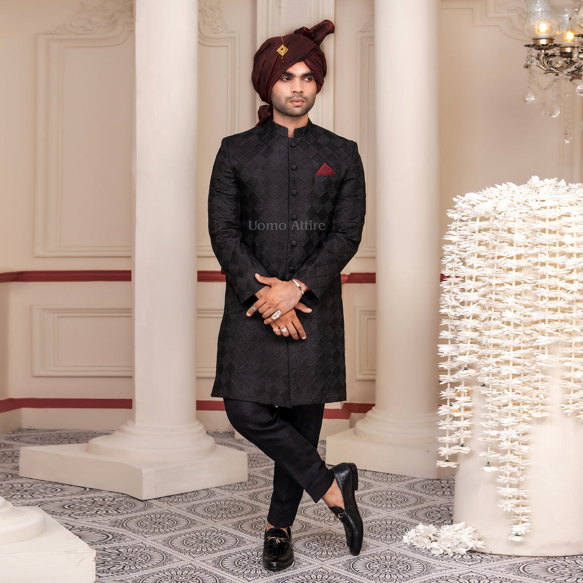 Sherwani Homme Abhishek Noir