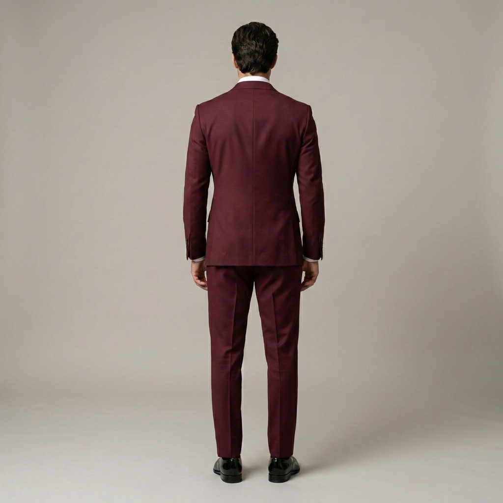 Custom Burgundy Double-Breasted Tuxedo Jacket