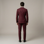 Custom Burgundy Double-Breasted Tuxedo Jacket