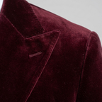 Custom Burgundy Velvet Double-Breasted Tuxedo Jacket