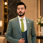 Sage Green Super 180's Wool Cashmere Suit Worn by Mr. Ch. Hassan