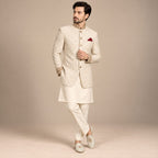 Off-white color prince coat for groom