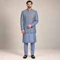 Designer Sky Blue Wedding Prince Coat for Men