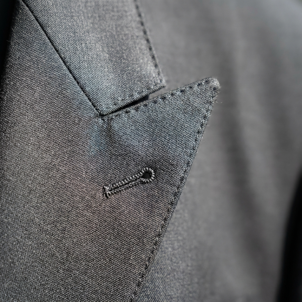 Custom Charcoal Grey Double-Breasted Tuxedo Jacket
