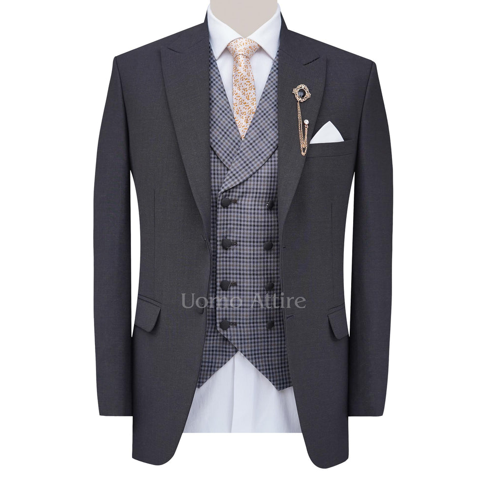 Italian charcoal grey 3 piece suit