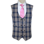 checked waiscoat 3 piece suit
