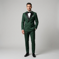 Custom Forest Green Double-Breasted Tuxedo Jacket