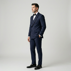 Custom Midnight Blue Double Breasted Tuxedo Jacket