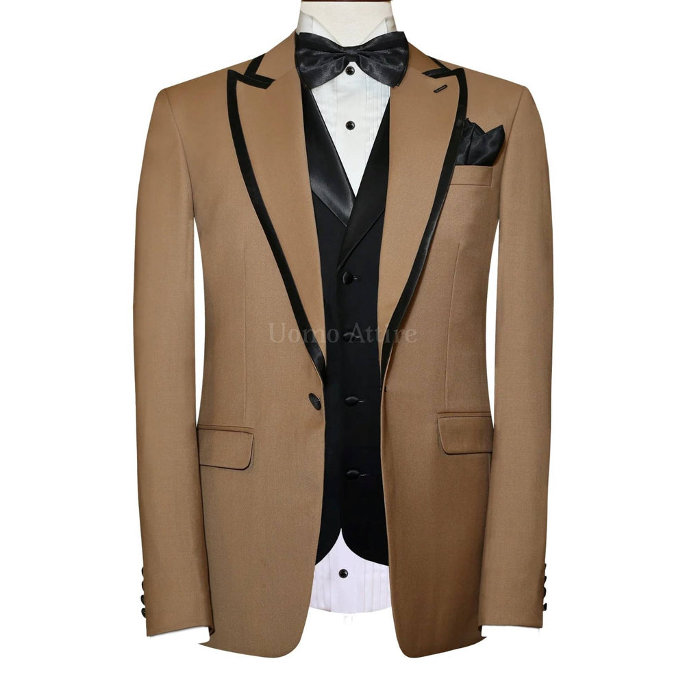 
                  
                    custom-tailored-golden-tuxedo-3-piece-suit-with-black-piping | Tuxedo Suit for Men
                  
                