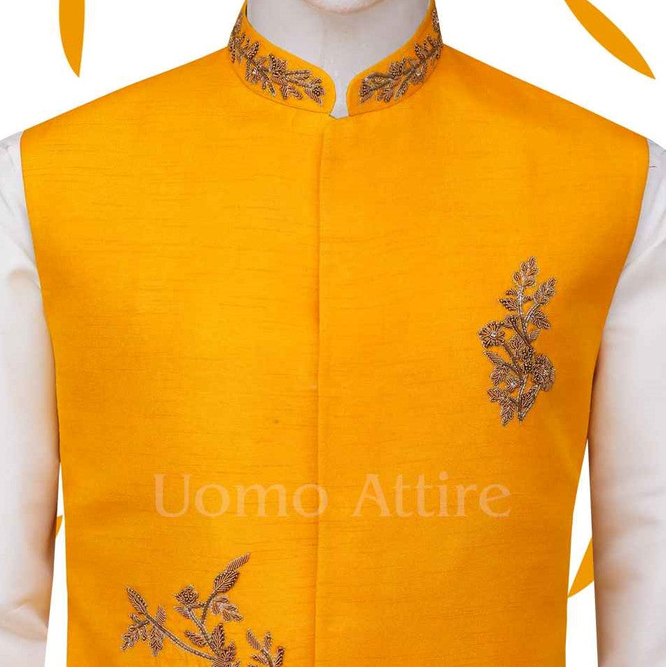 customized-mehndi-waistcoat-for-perfect-look | Waistcoat