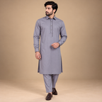 Bespoke design gray shalwar kameez for men