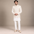 Off-White Embroidered Prince Coat for Modern Groom