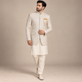 Fringuello di cappotto principe ricamato pesante crema 