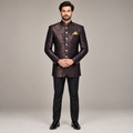Custom-made jamawar prince coat for mehndi